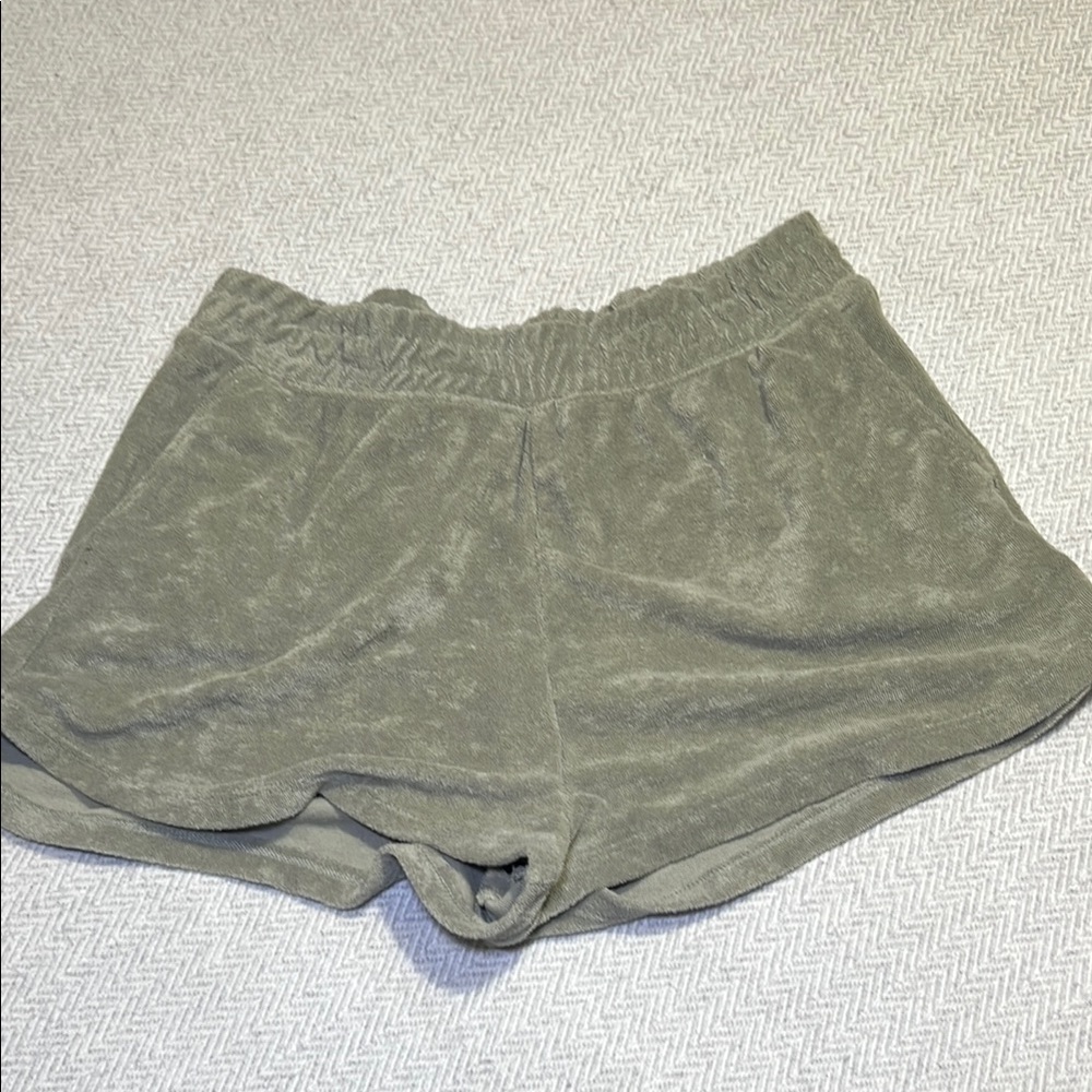 H&M Divided Sage Green Terry Shorts with Relaxed Fit.  Size Small